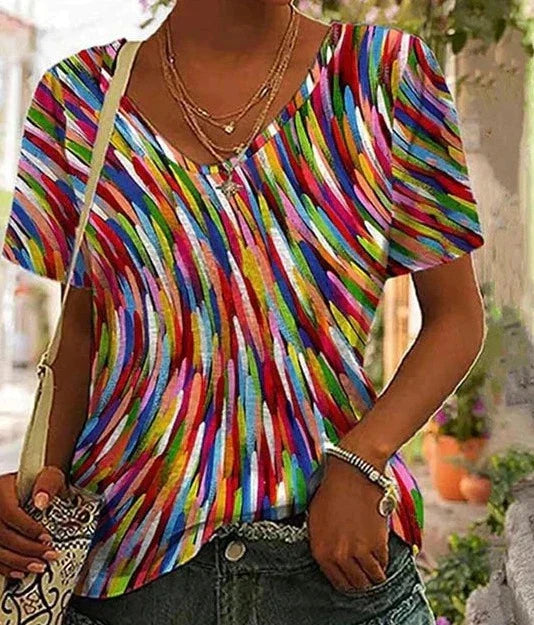 Colourful leisure top