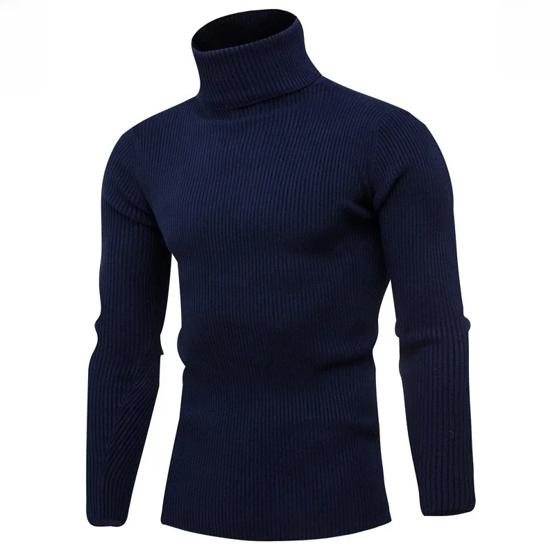 Fashionable turtleneck jumper with rib knit design