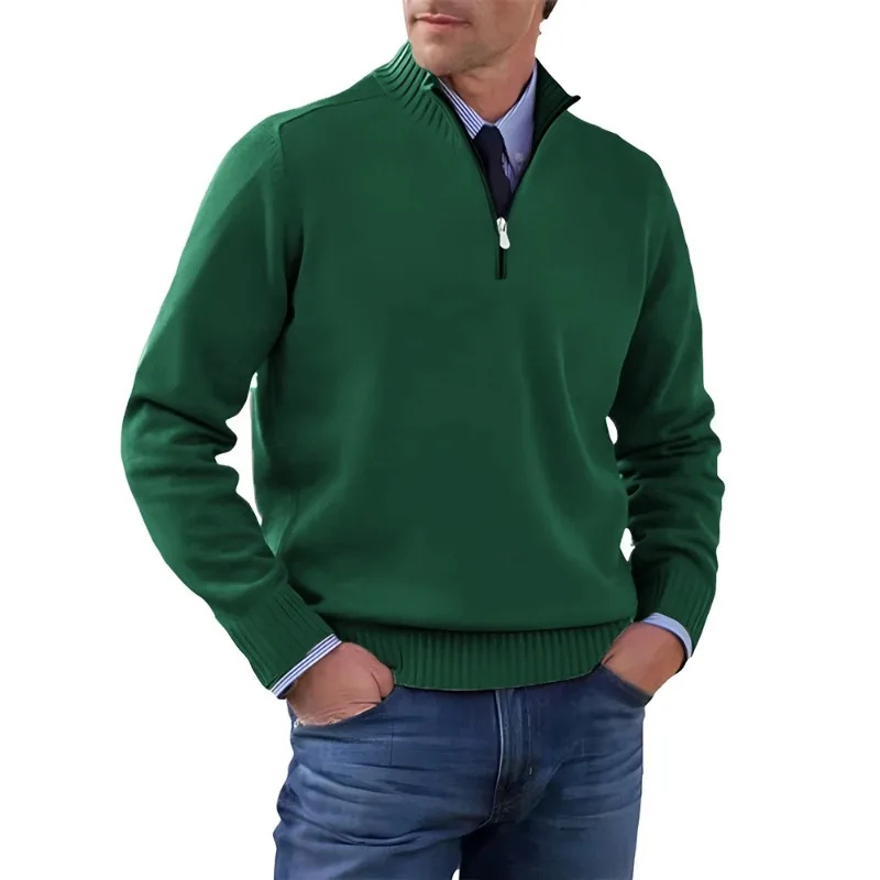 Ribbed collar knitted jumper