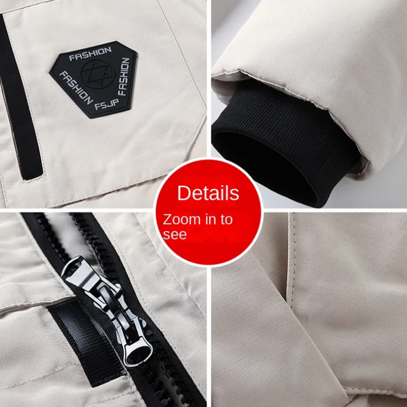 Winter Jacket With Detachable Fur Collar And Several Pockets