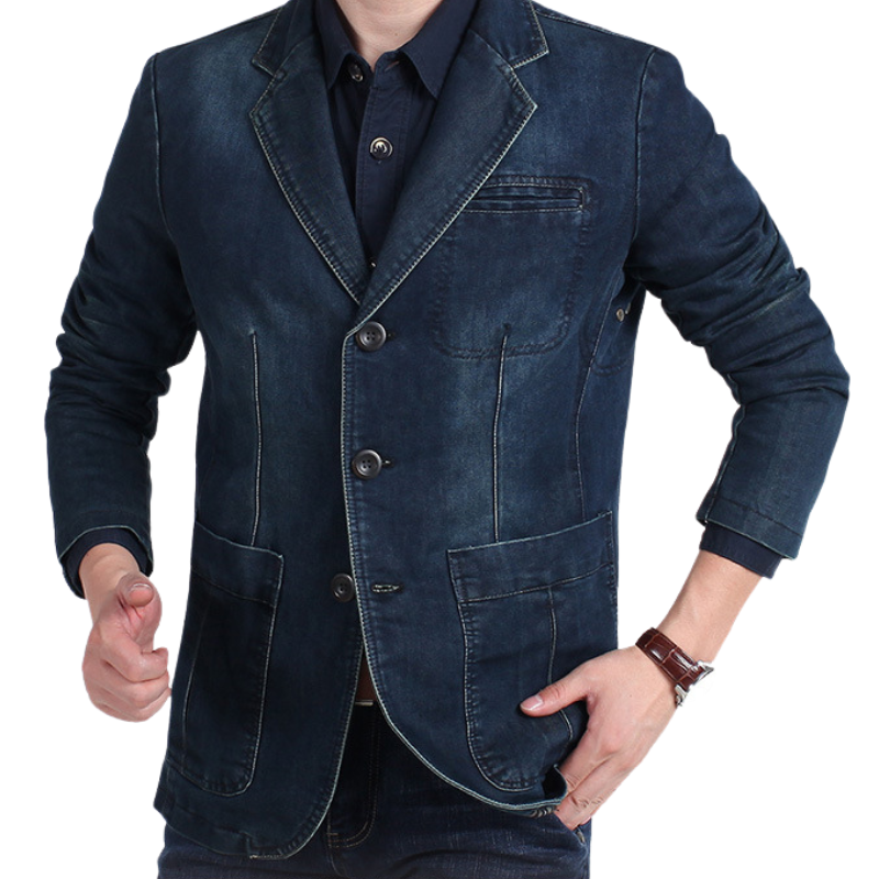 Men's denim blazer jacket