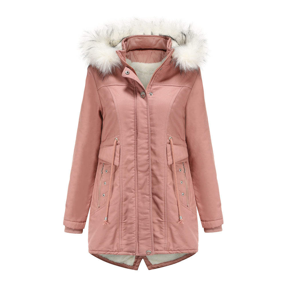 Women - Winter Jacket - Detachable Fur Hood - Cozy & Stylish Cold Weather Outerwear