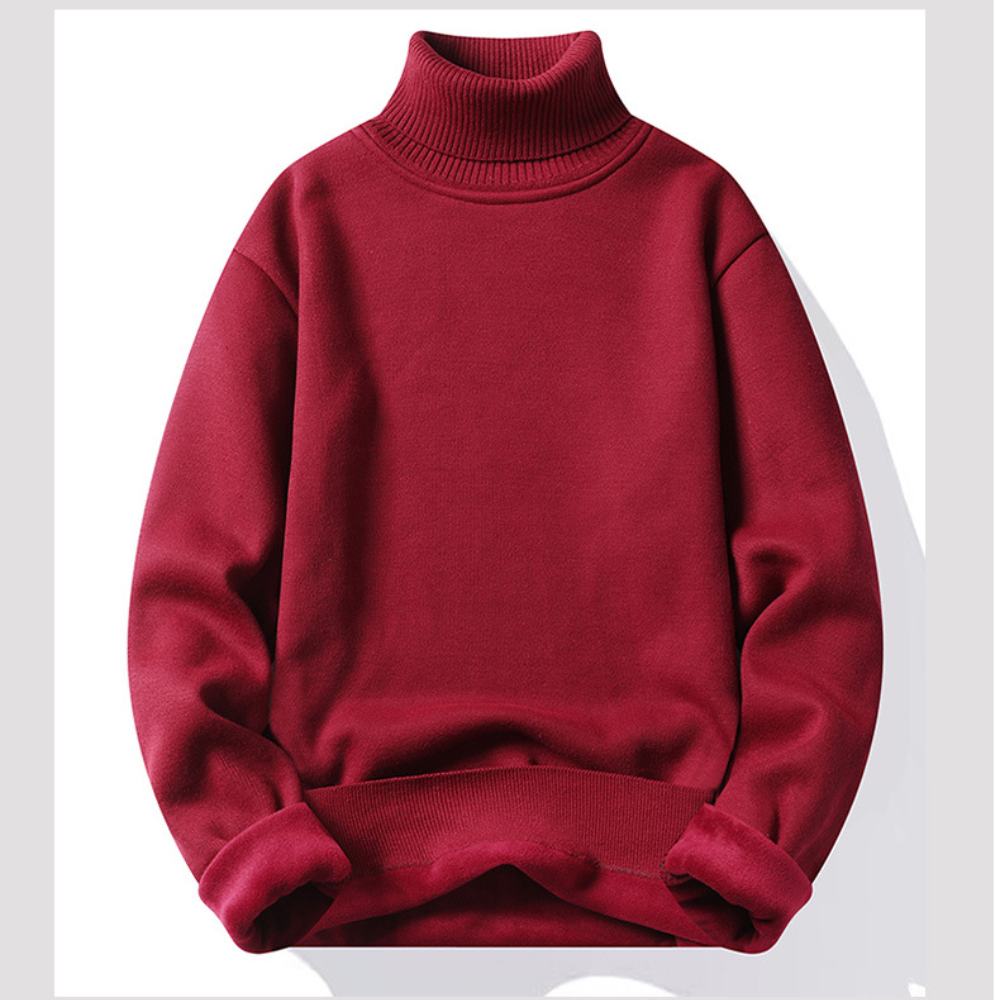 Men's lined turtleneck jumper for winter