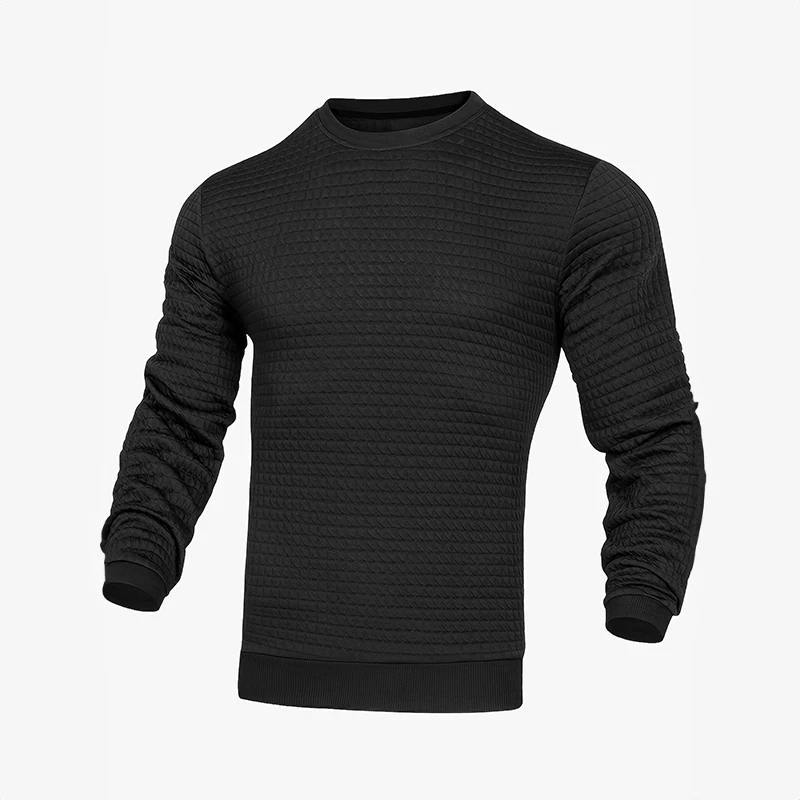 Men's with structure, round neck slim fit jumper