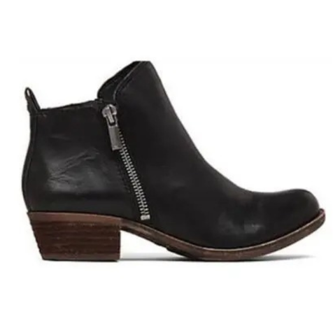 Ankle Boots with Low Heel and Vintage Finish