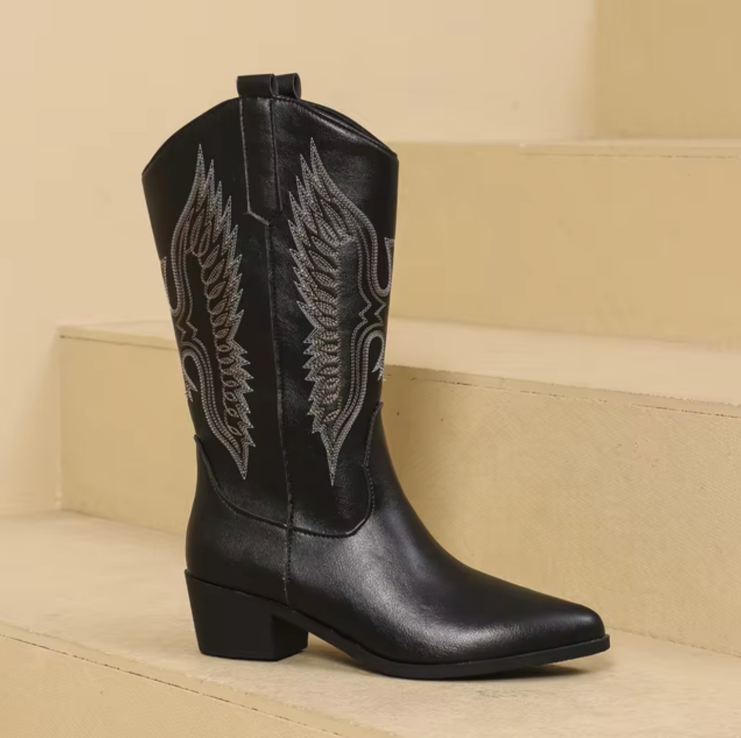 Leather cowboy boots