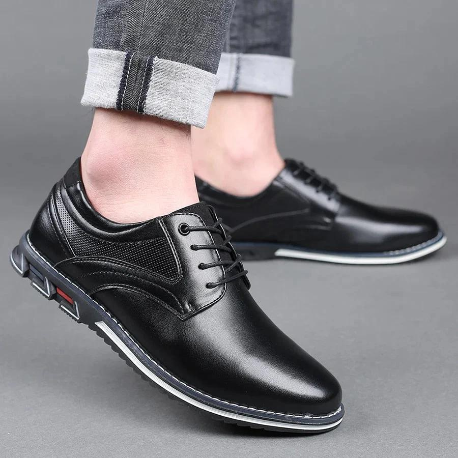 Elegant men's business shoes with laces and non-slip sole