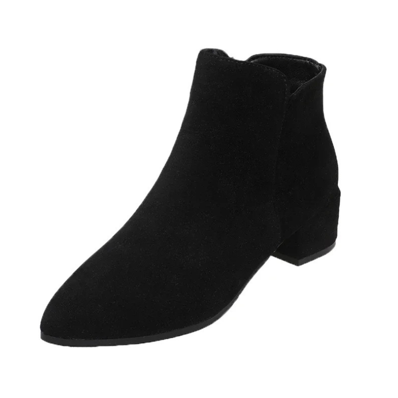 Low Heel Ankle Boots with Side Zip for Women