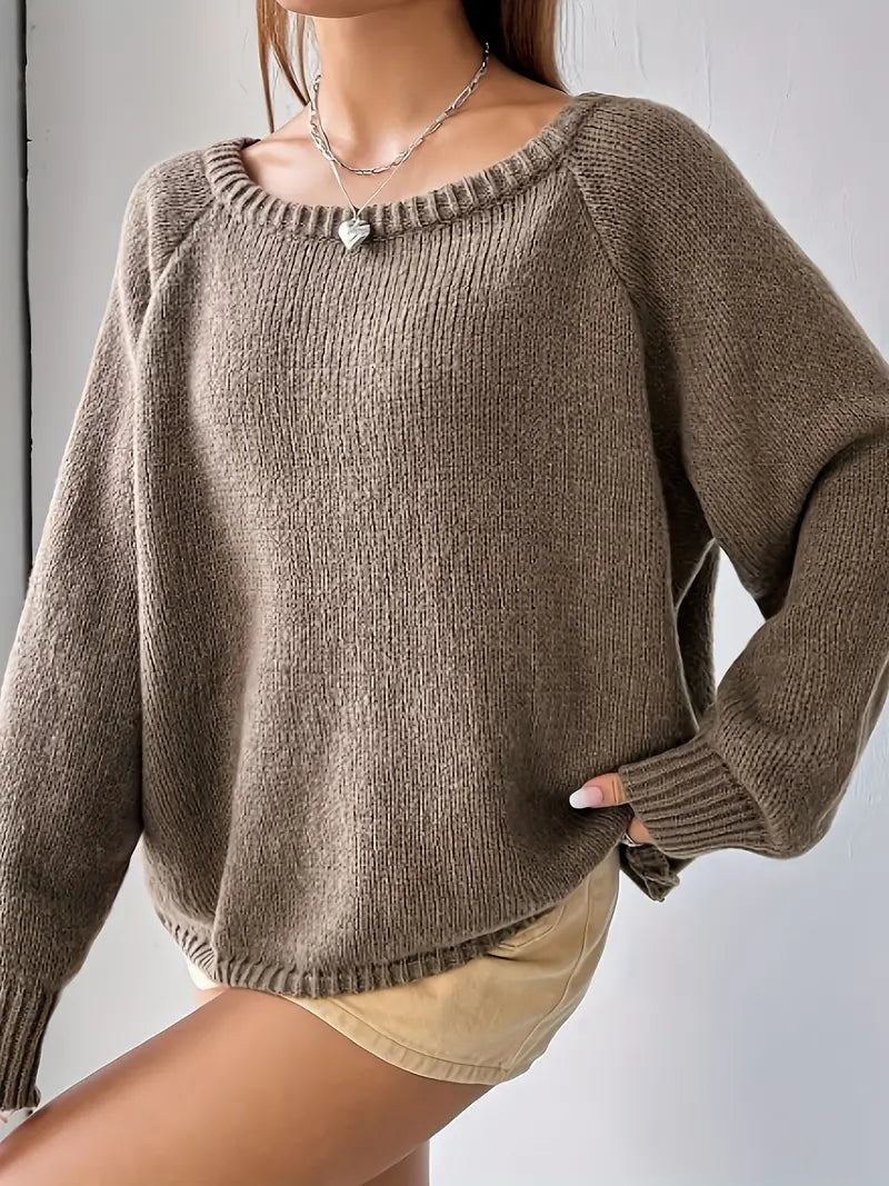 Knitted off-shoulder jumper