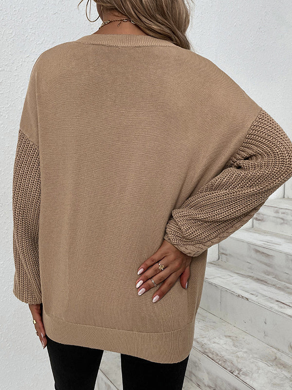 Plain twisted jumper with round collar