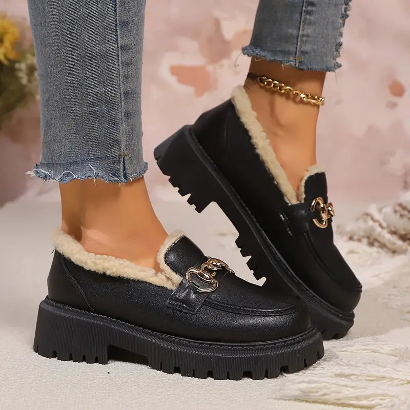 Women - Chain Loafers - Stylish Cotton - Trendy Casual Footwear for Every Occasion