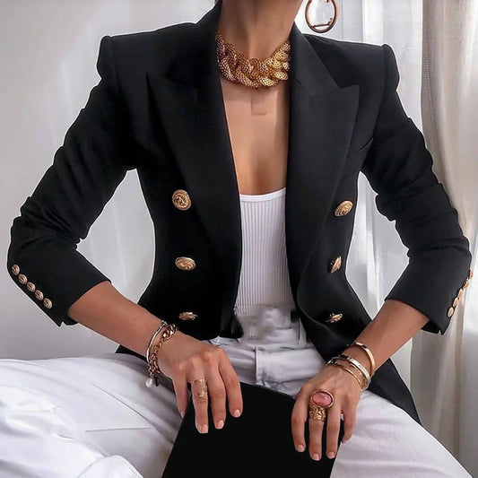 Women - Open Boyfriend Blazer - Long Sleeve - Trendy & Comfortable Jacket for Any Occasion