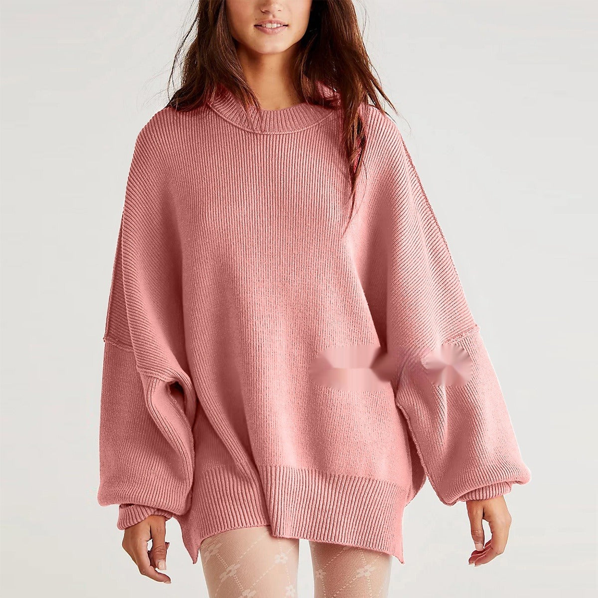 Women - Oversized Sweatshirt - Soft Fabric with Stylish Slit - Cozy Casual Wear for Everyday Comfort