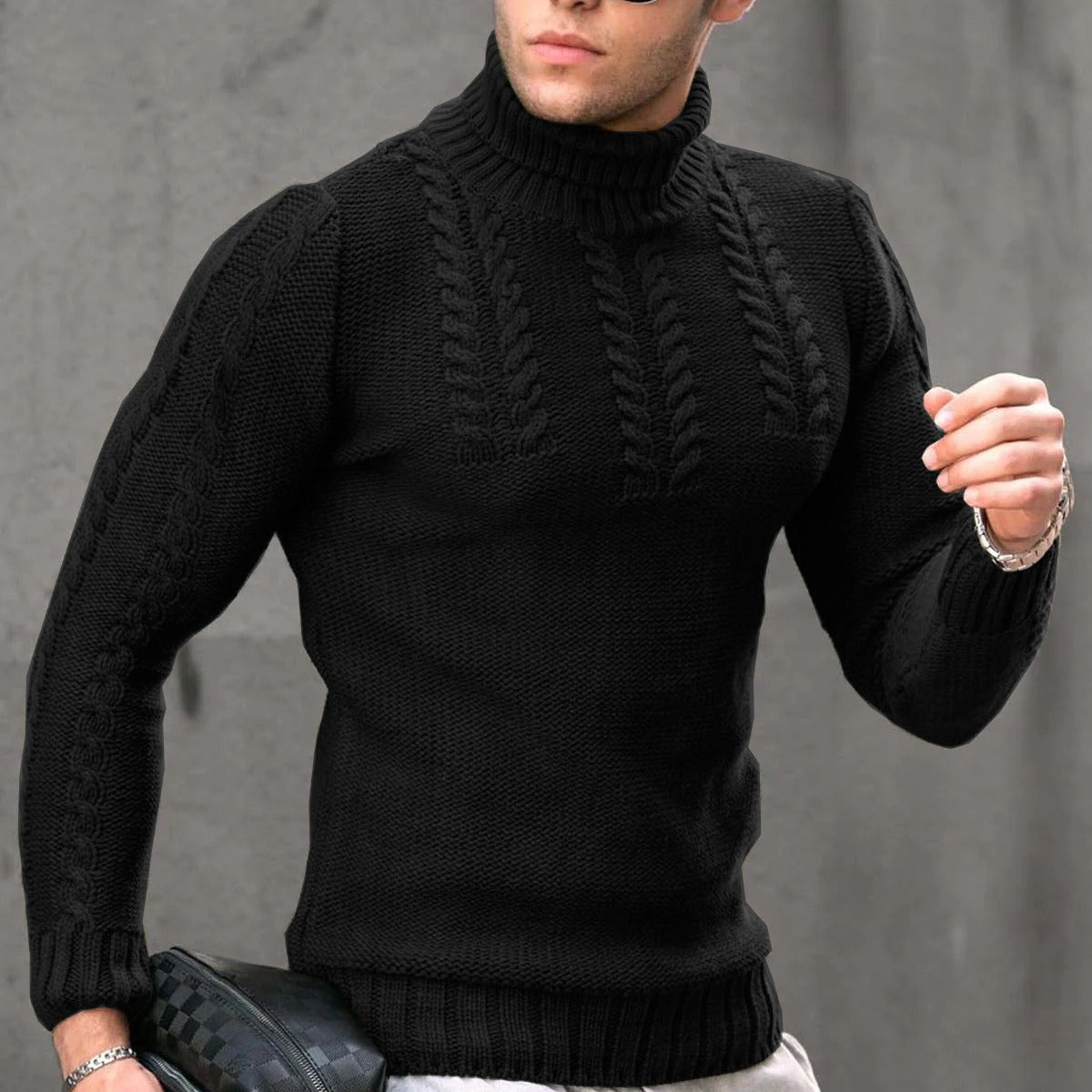 Men - Turtleneck Jumper - Stylish Knitwear - Warm and Comfortable Sweater for Everyday Fashion