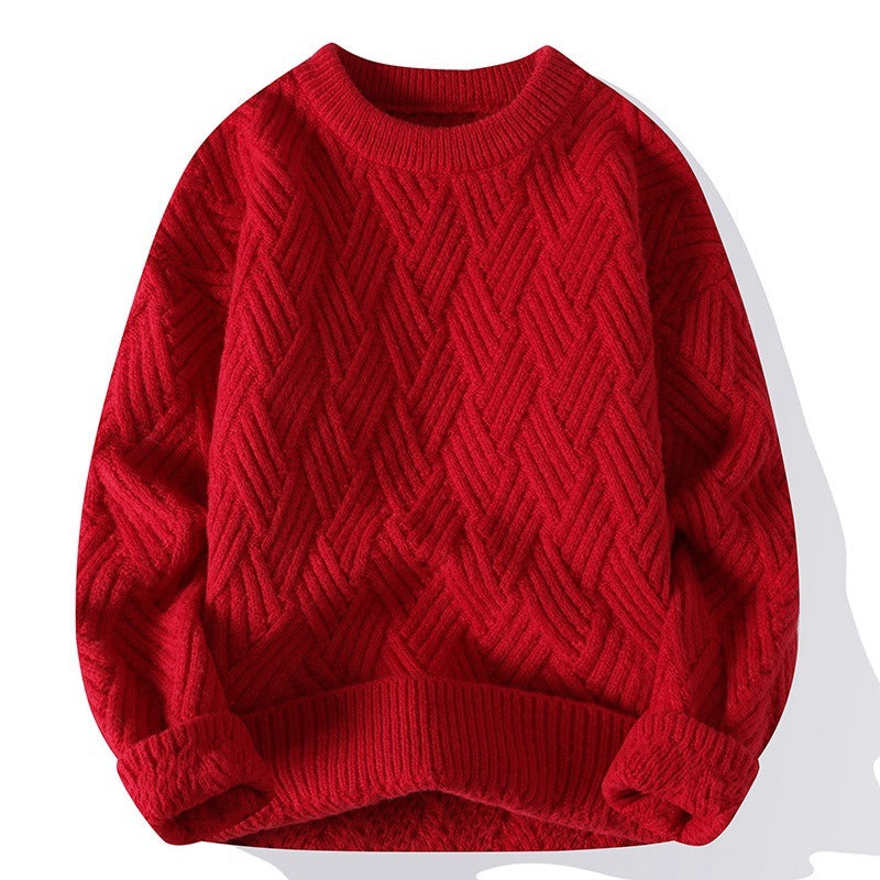 Men - Classic Thick Jumper - Cozy Knit Sweater - Ideal for Casual and Smart-Casual Style