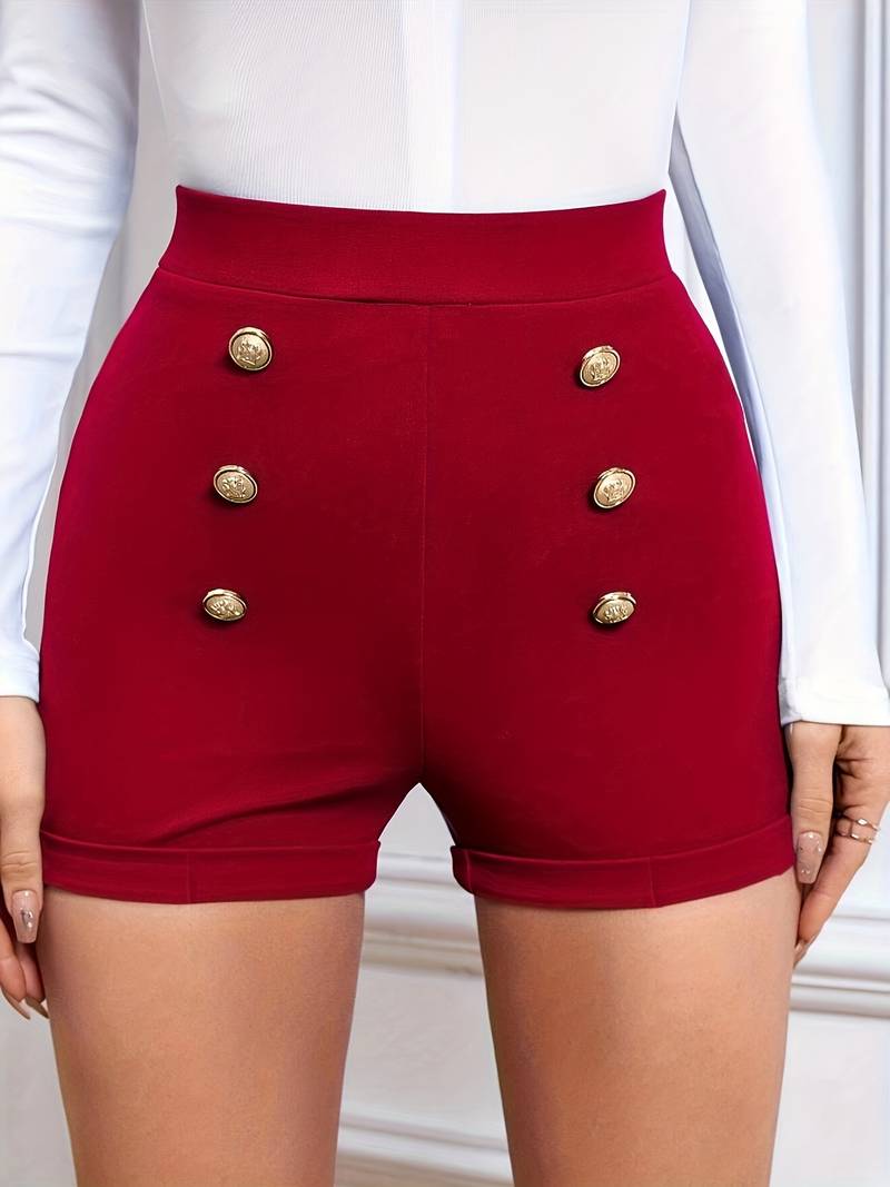 Stylish Shorts With Gold Buttons