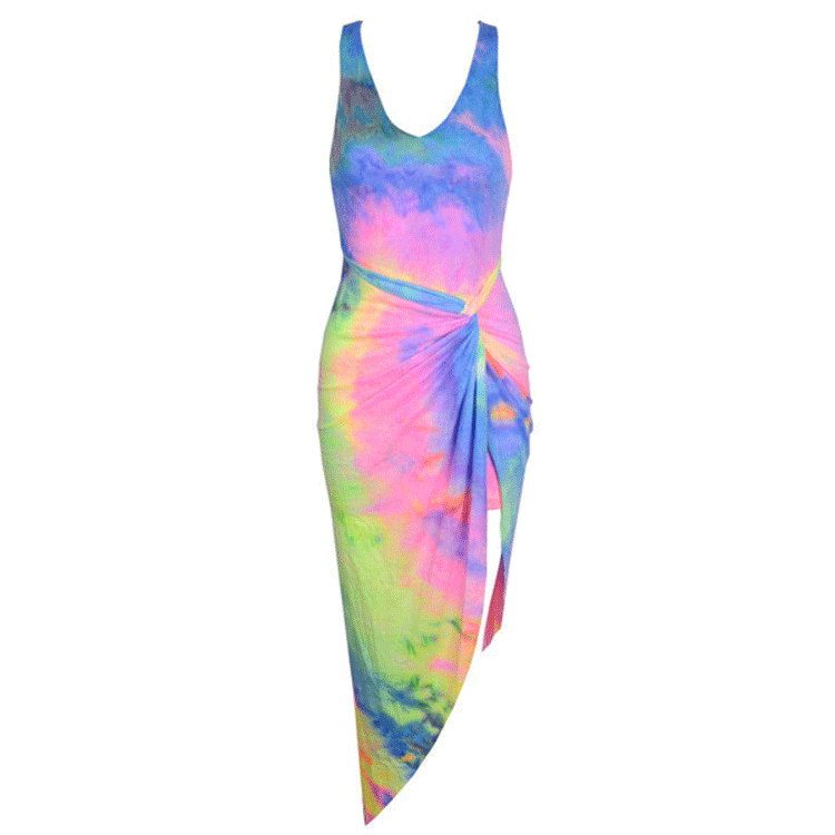 Graceful Rainbow colour gradient dress