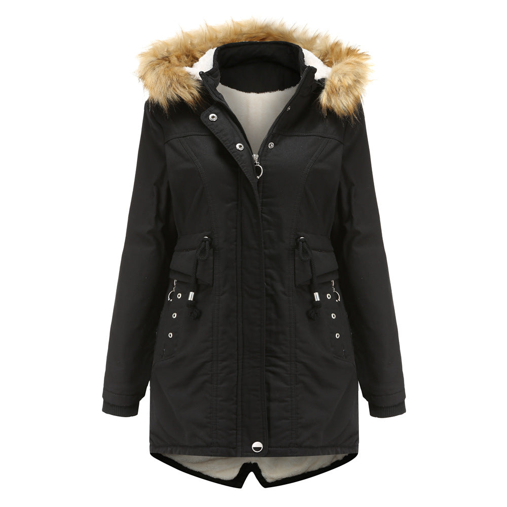 Women - Winter Jacket - Detachable Fur Hood - Cozy & Stylish Cold Weather Outerwear