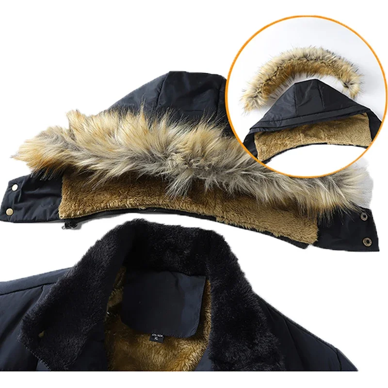 Jacket with fur hood and fleece lining