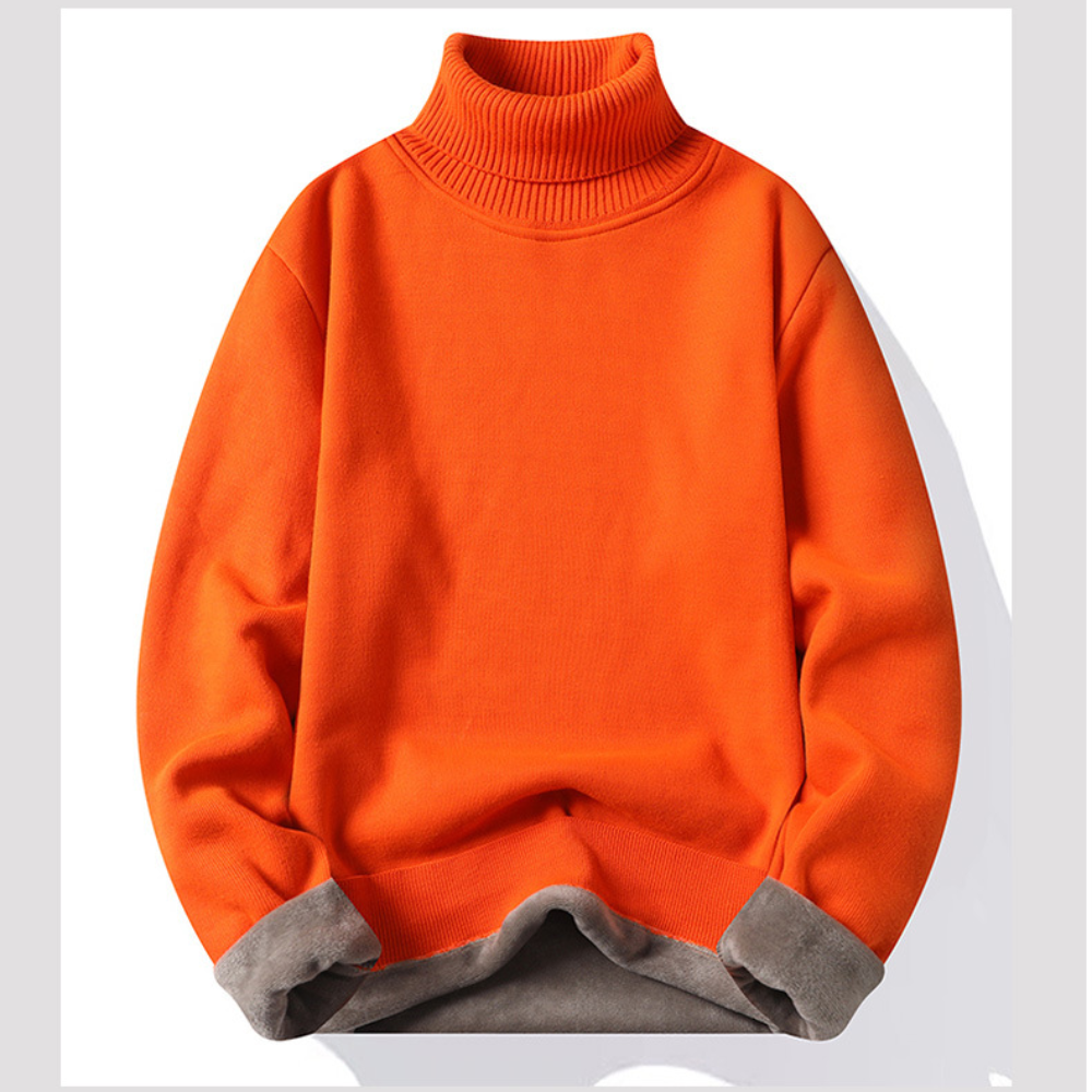 Men's lined turtleneck jumper for winter