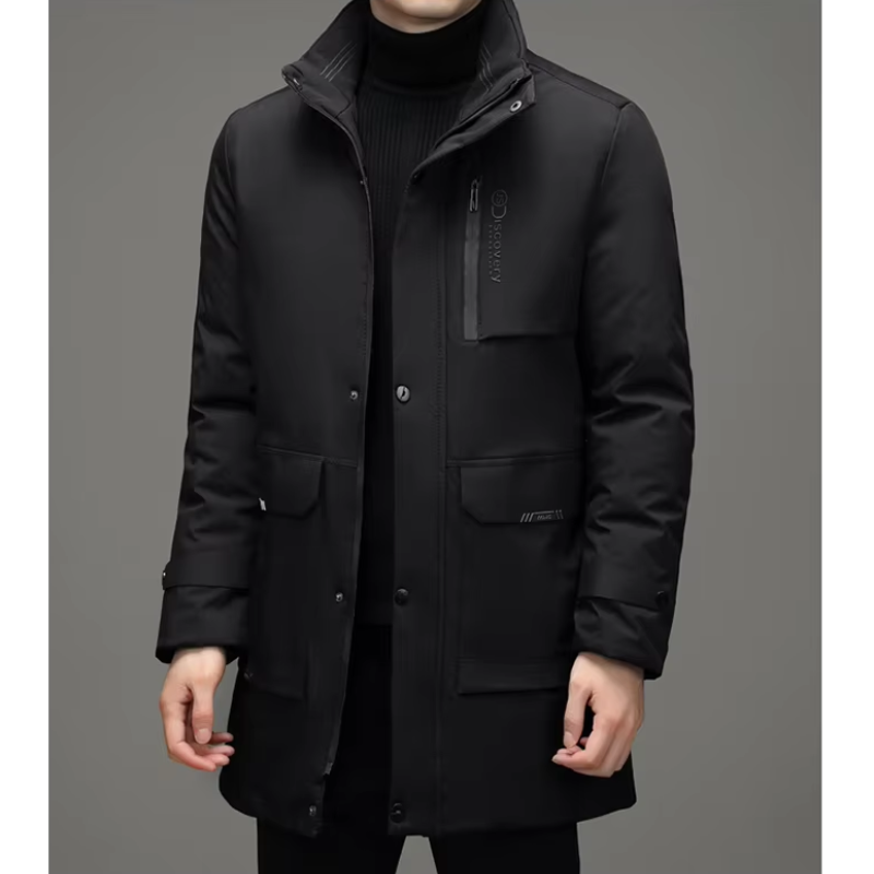 Winter jacket with hood and zip pockets