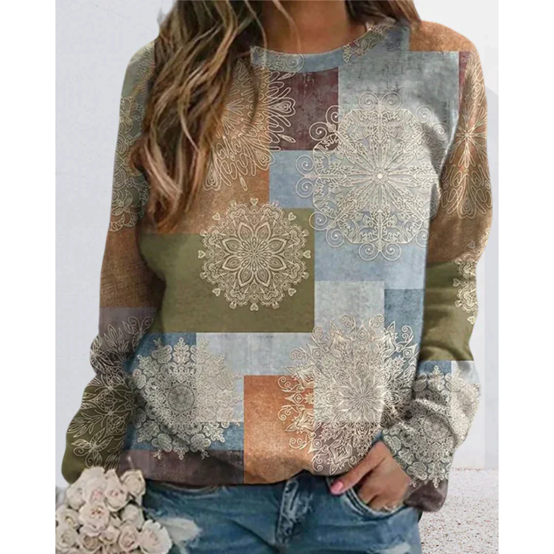 Chic sweatshirt with colour block design