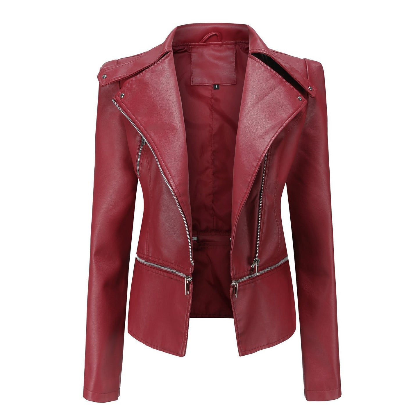 Women - Leather Jacket - Autumn Style with Detachable Hem - Trendy Fall Outerwear