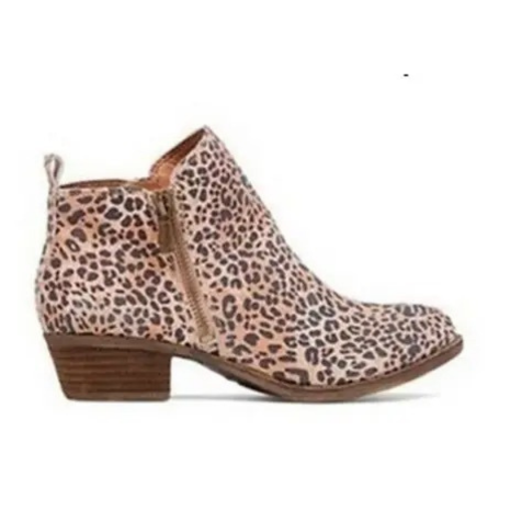 Ankle Boots with Low Heel and Vintage Finish