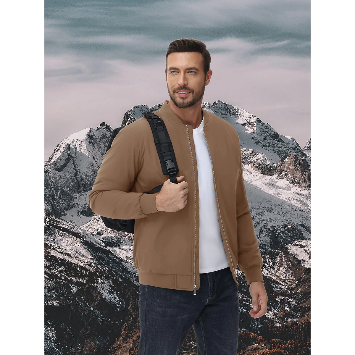 Men's quilted transitional Bomber jacket