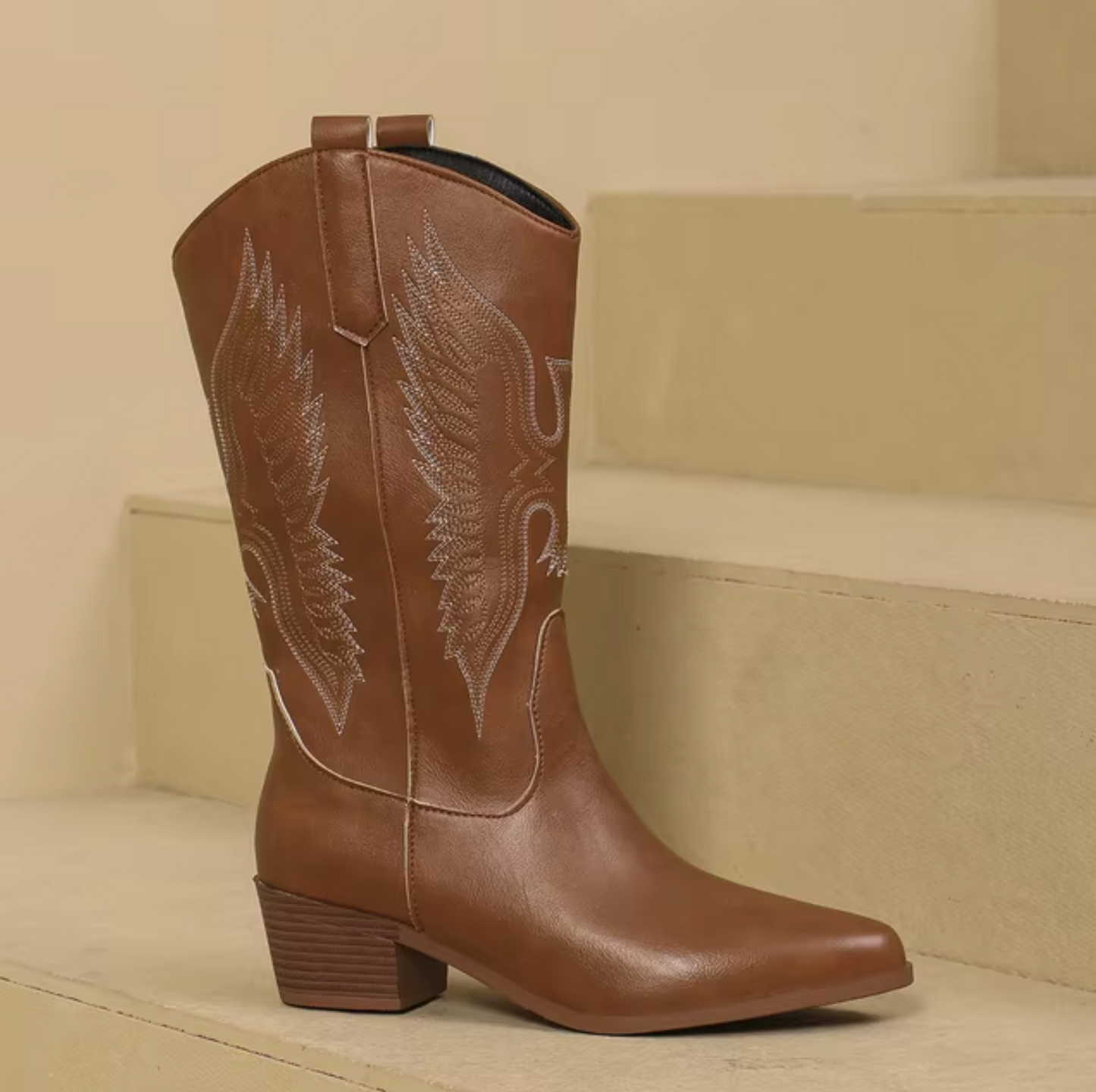 Leather cowboy boots