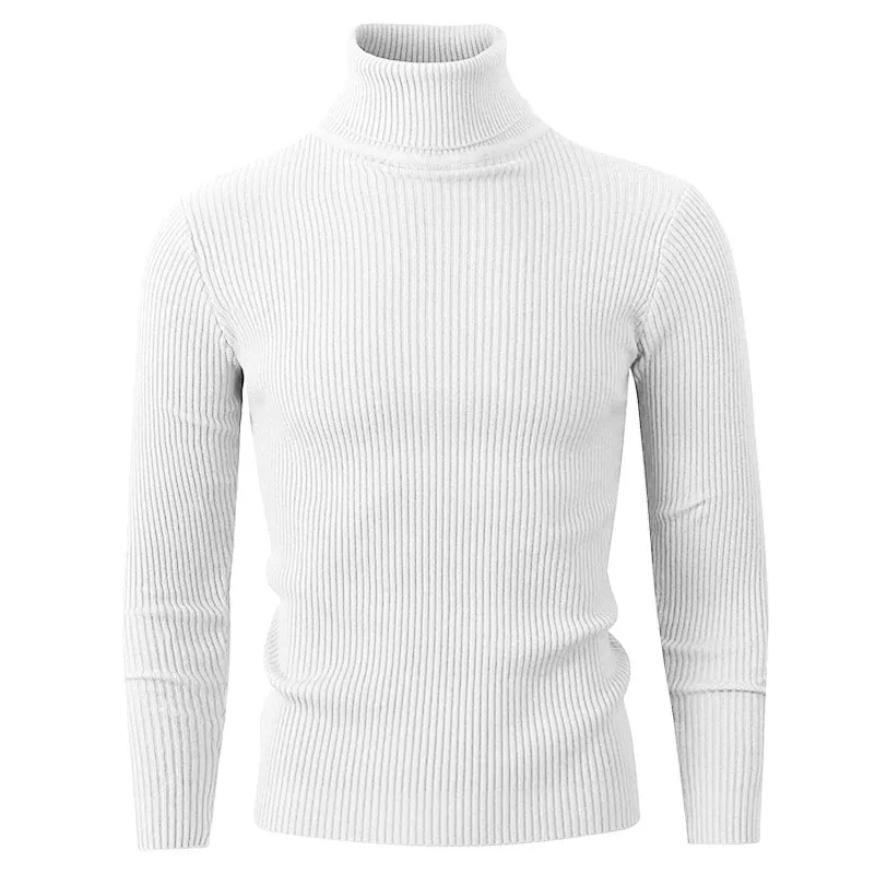 Stylish turtleneck jumper with ribbed structure