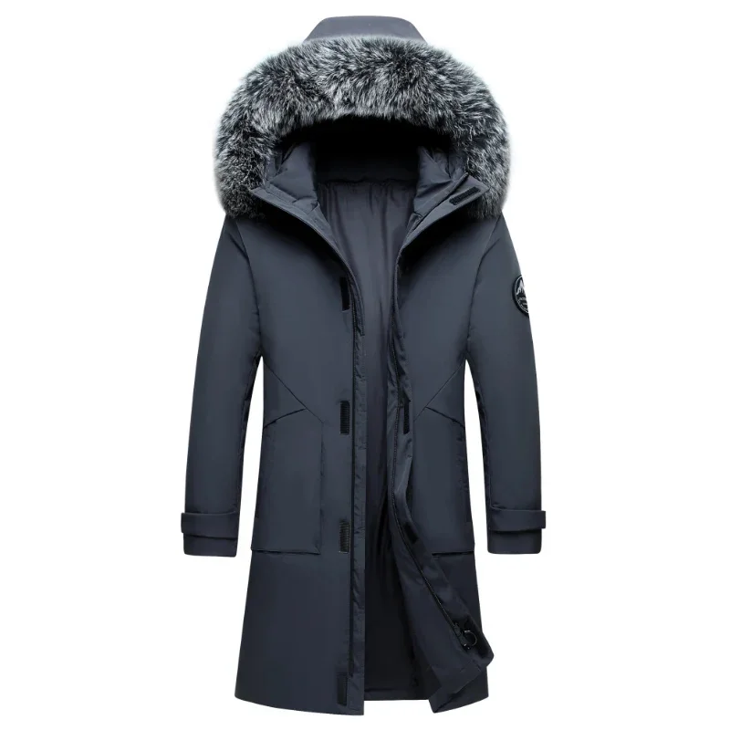 Men's Parka Winter Jacket With Detachable Faux Fur Collar, Windproof