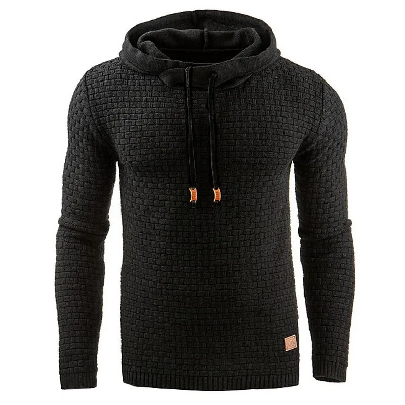 Men's structured knitted jumper with drawstring