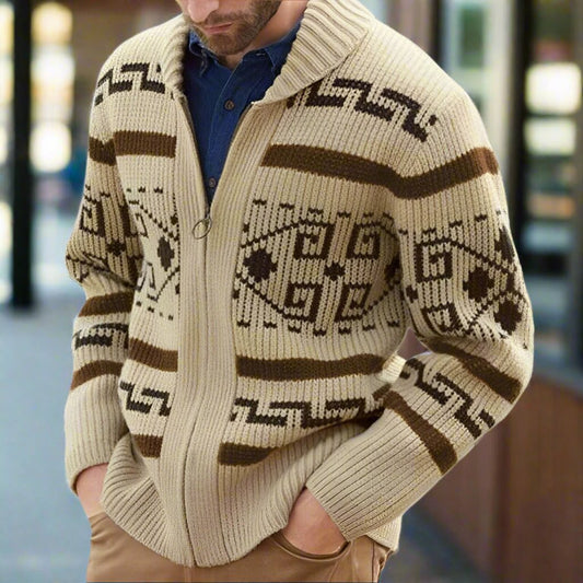 Men - Cardigan - Retro Lapel Design - Stylish Knitwear for Comfort and Fashion