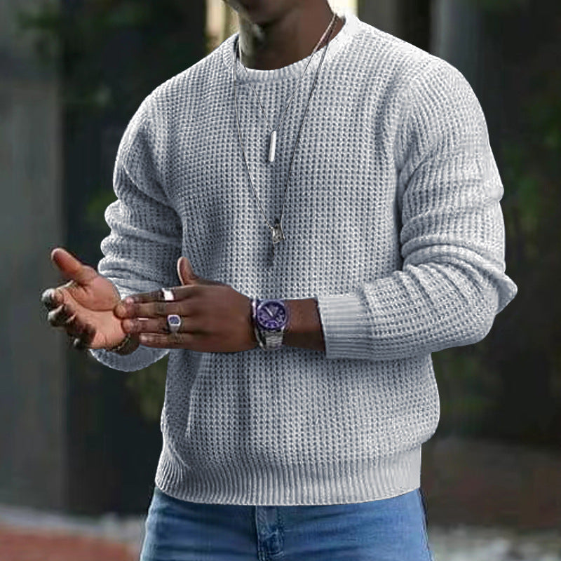 Men - Long Sleeve Jumper - Soft Knit Fabric - Cozy Round Neck Sweater for Ultimate Comfort and Warmth