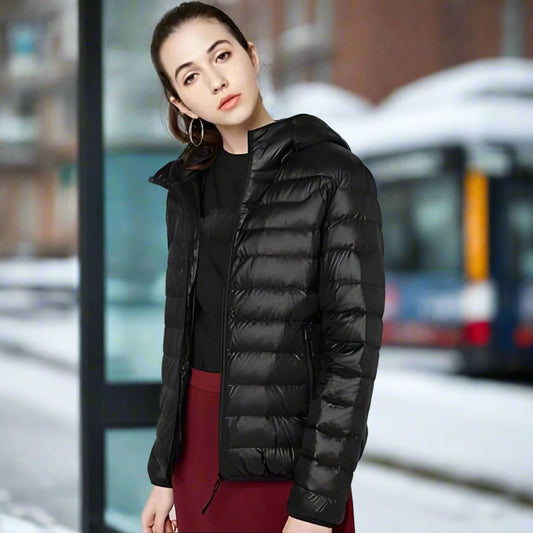 Women’s Jacket - Warm Padded with Hood - Cozy and Stylish Outerwear for Cold Weather