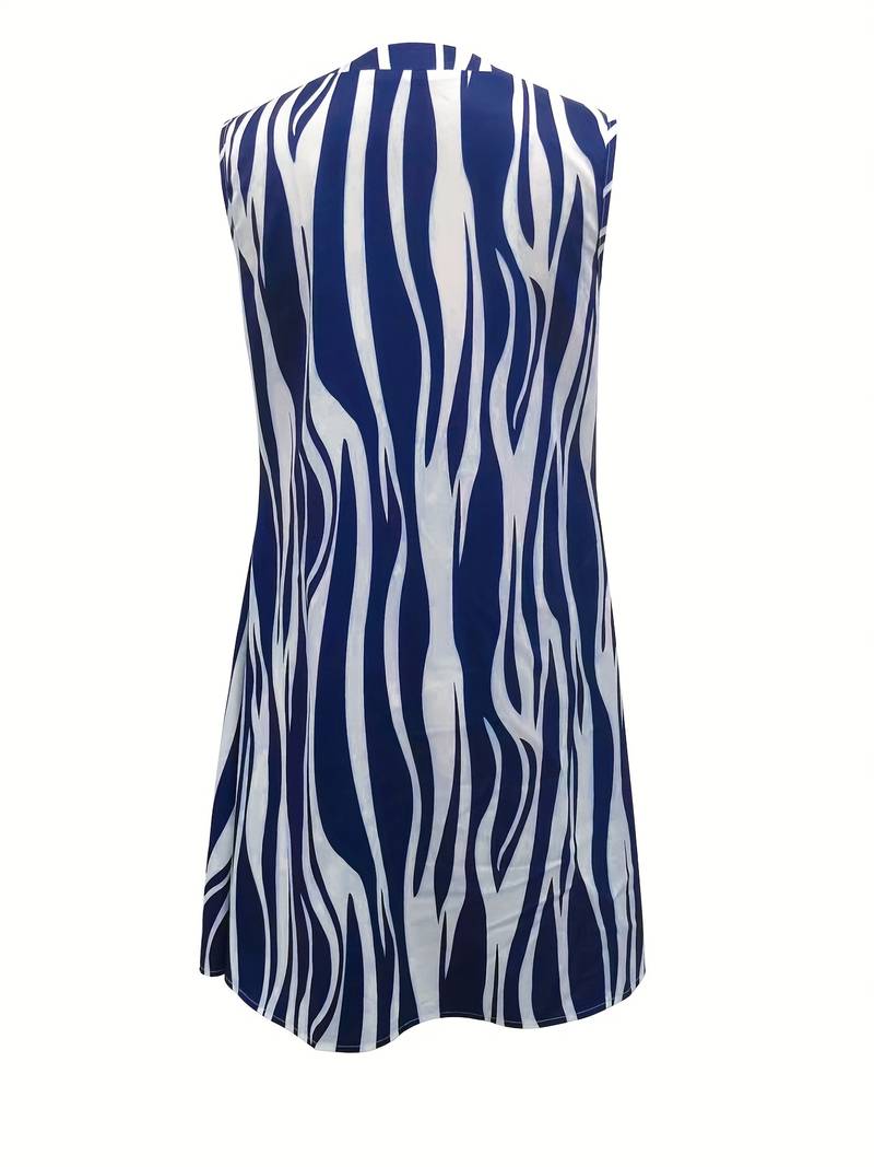 Abstract dress with ribbed print