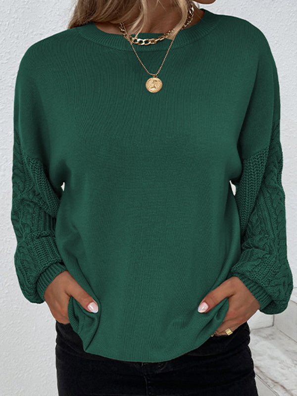 Plain twisted jumper with round collar