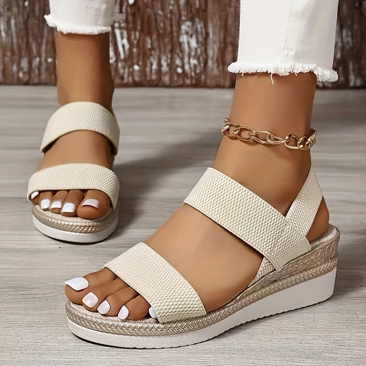 Women's - Wedge Heel Sandals - Comfortable Summer Shoes for All-Day Wear - Stylish Footwear