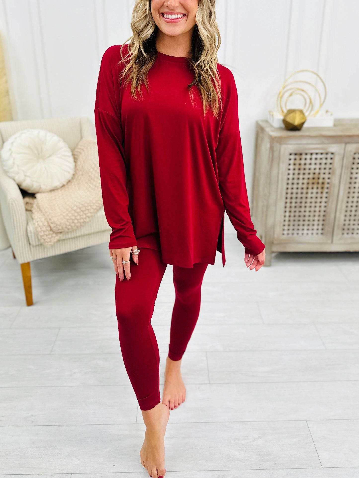 Women - Long-Sleeved Loungewear Set - Cozy Comfort - Perfect for Relaxation and Leisure