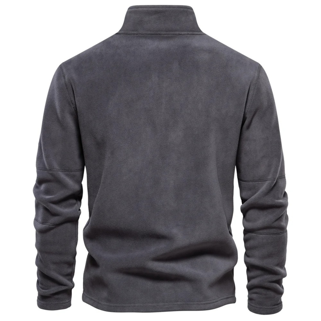 Fleece pullover with zip and stand-up collar