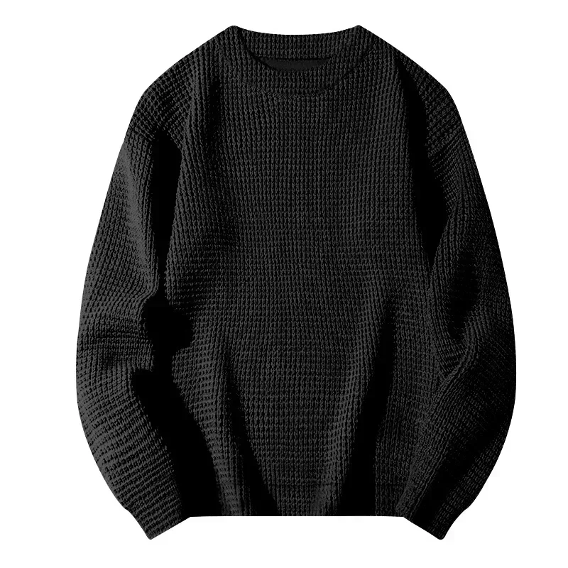 Textured round neck men's jumper for casual street style