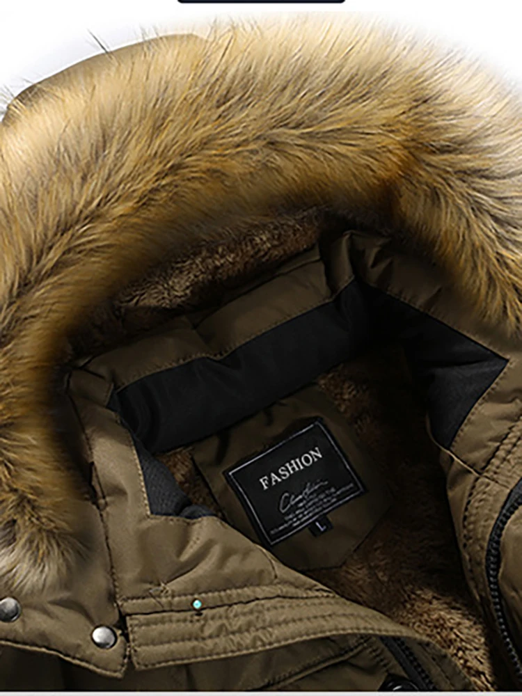 Winter jacket with fur hood and fleece lining