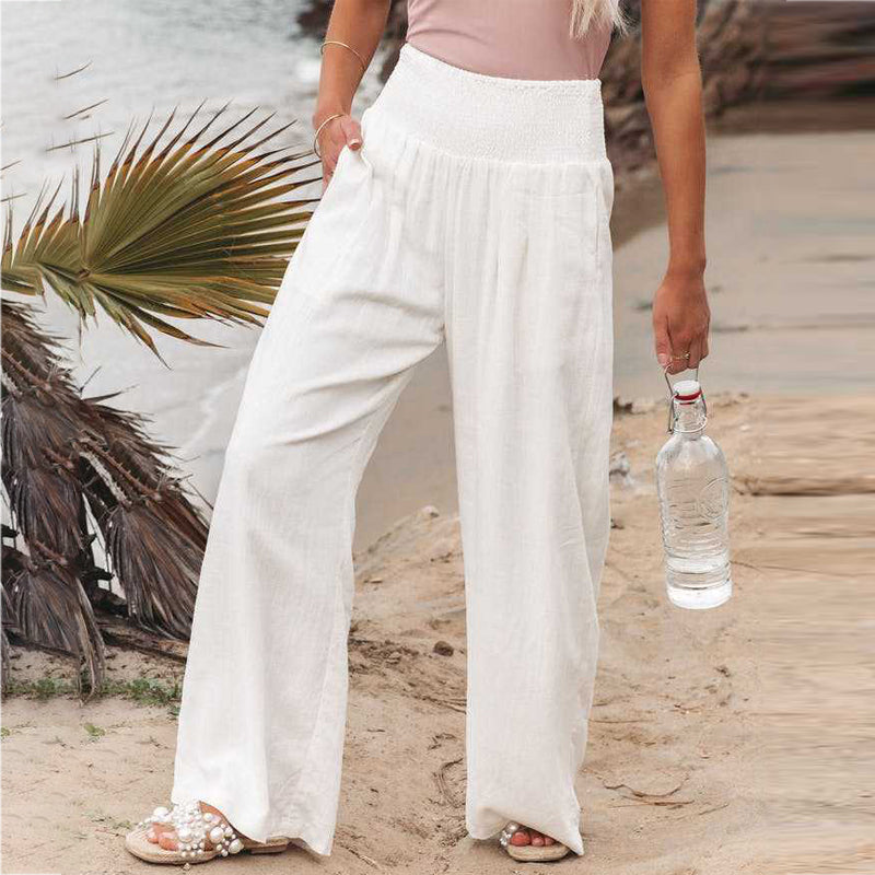 Loose cotton linen trousers