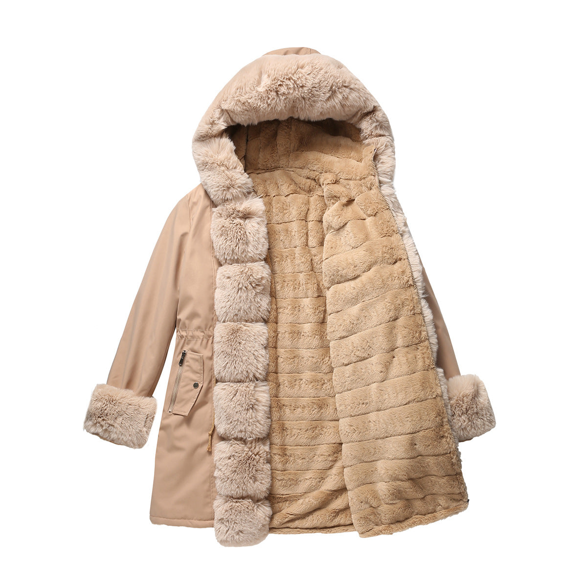 Women - Winter Parka - Detachable Fur Hood - Stylish Warm Outerwear for Cold Weather