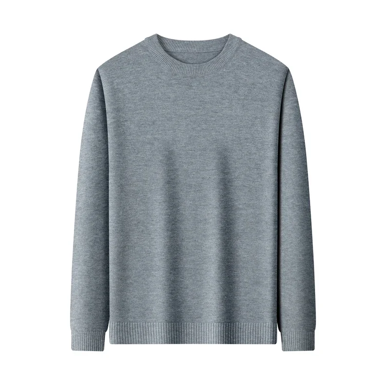 Simple Round Neck Men's Sweater with Elegant Fit