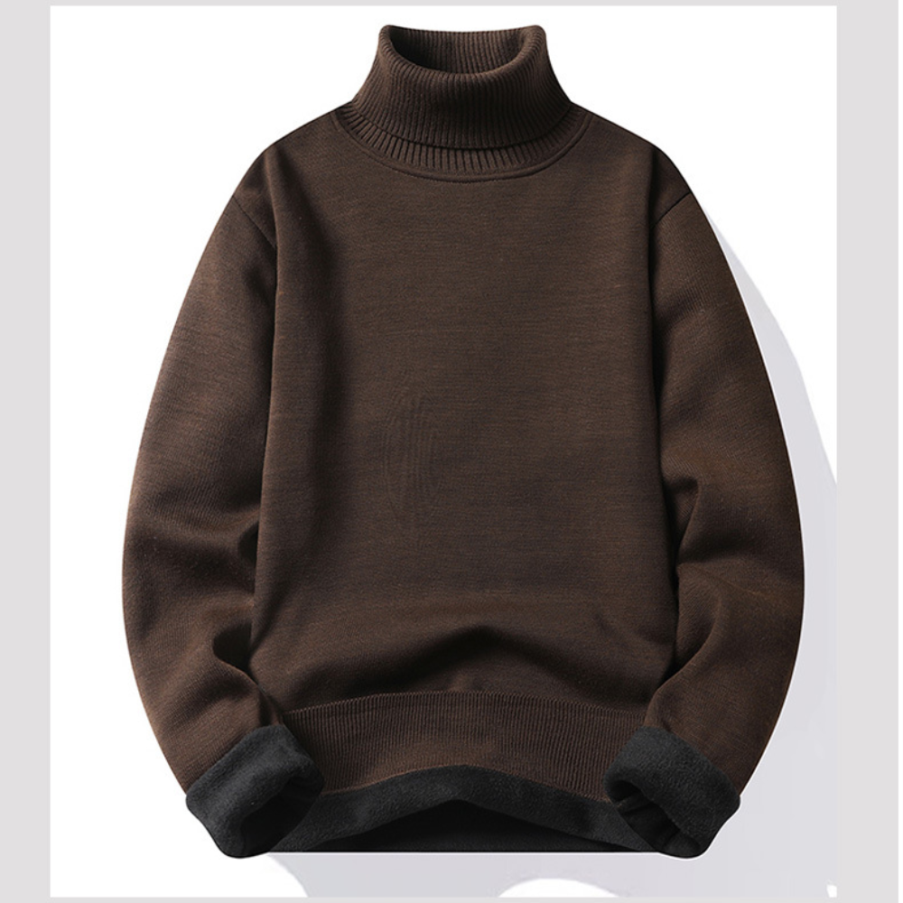 Men's lined turtleneck jumper for winter