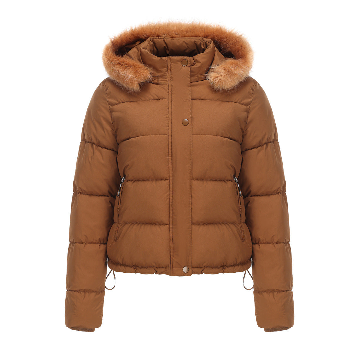 Women - Winter Jacket - Detachable Cotton Hood - Warm Stylish Outerwear for Cold Weather