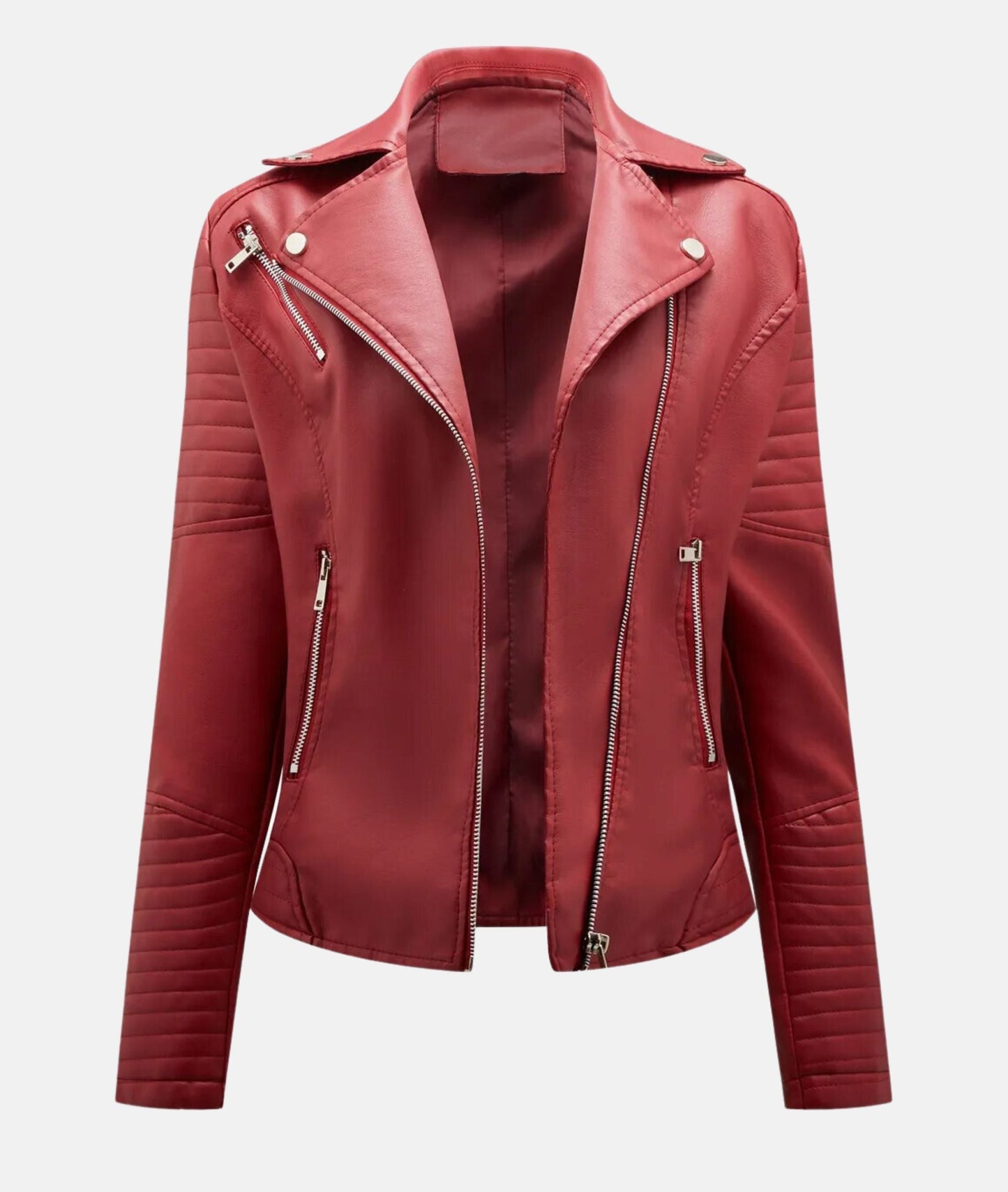 Ladies leather jacket without hood