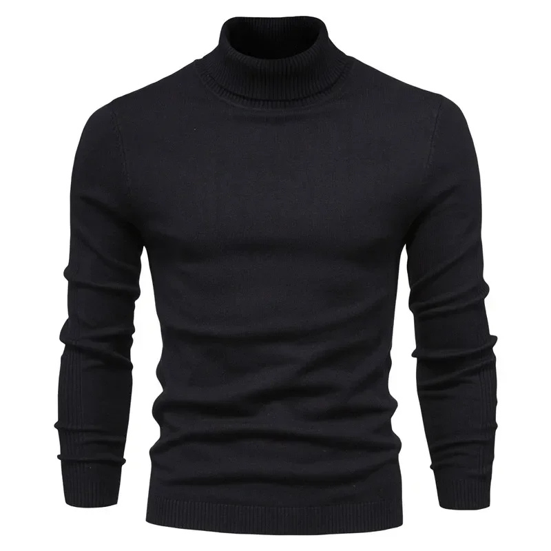 Slim fit knitted jumper turtleneck jumper men